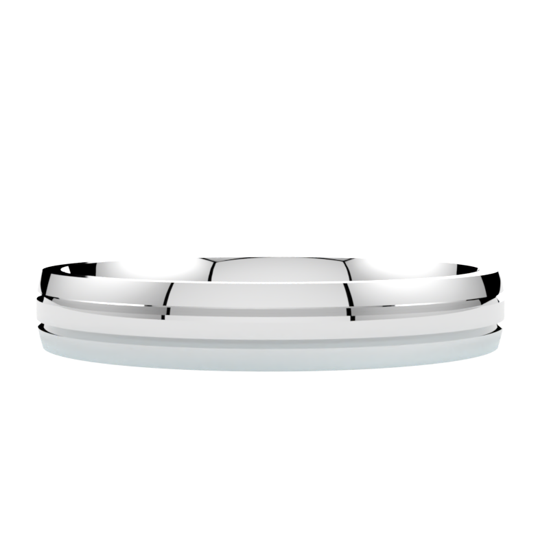 Obrączka ślubna z białego złota z nacięciami